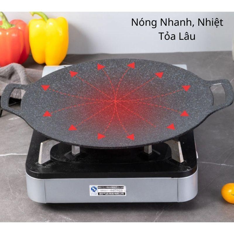 Chảo Đá Nướng Thịt BBQ Hàn Quốc Chống Dính Size 31Cm