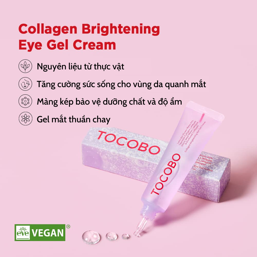 Gel Dưỡng Da Mắt Săn Chắc Sáng Da - Tocobo Collagen Brightening Eye Gel Cream 30ml