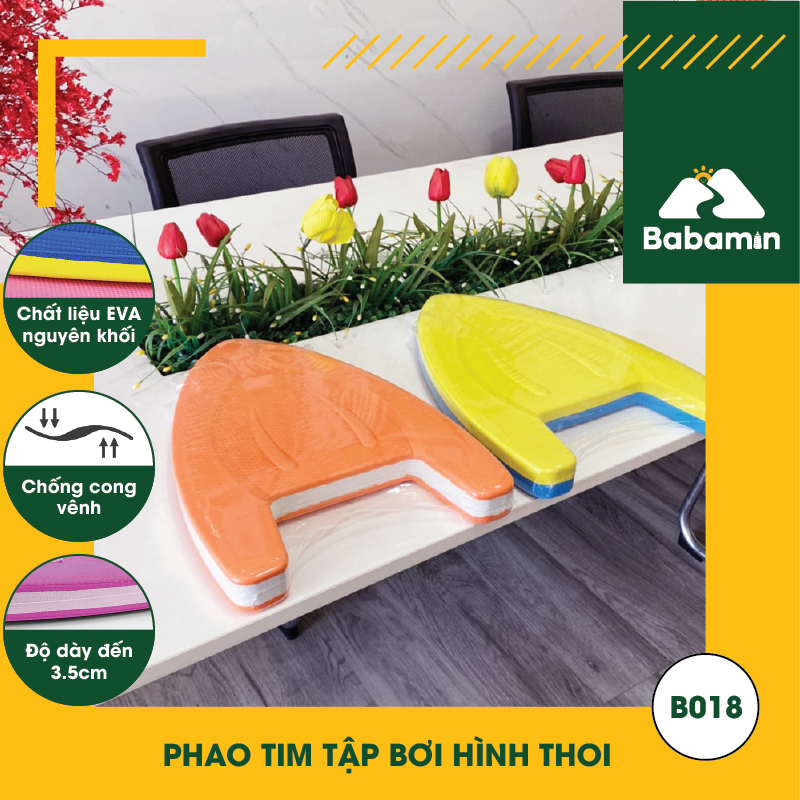 Phao Tim Tập Bơi Hình Thoi Cho Trẻ Em, Người Lớn – Mút EVA Chống Cong Vênh – B018