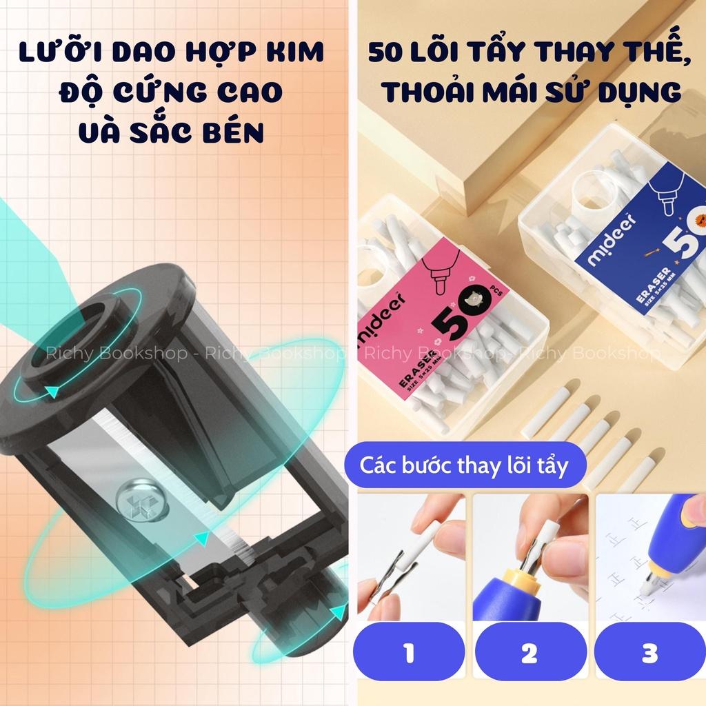 Bộ Họa Cụ, Dụng Cụ Học Tập Tự Động Cao Cấp 4 in 1 - Vẽ, Gọt, Tẩy, Hút Bụi - Mideer Electric Stationery