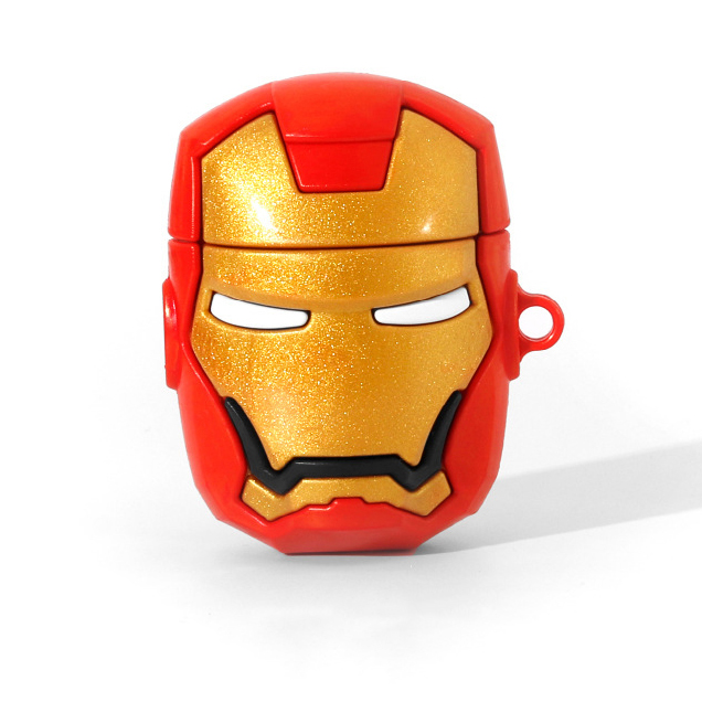 Bao Case Ốp Bảo vệ Cho Airpods 1/ Airpods 2 Hình mặt nạ IRON MAN