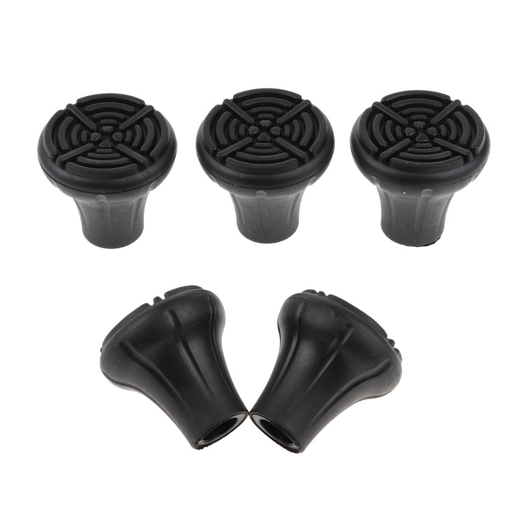 5pcs Replacement Rubber Tips Cover for Walking Stick Trekking Poles Round