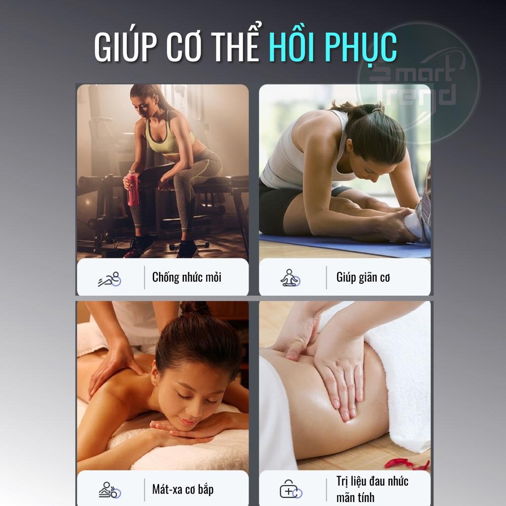 Máy massage cầm tay mini đấm lưng mát xa trị liệu cổ vai gáy 4 đầu 6 chế độ MSCB