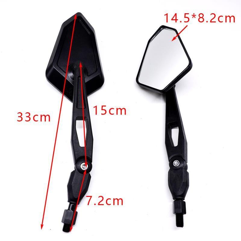 Gương Chiếu Hậu Góc Rộng 10mm Màu Đen Chuyên Dụng Cho Xe Mô Tô Honda Yamaha Kawasaki