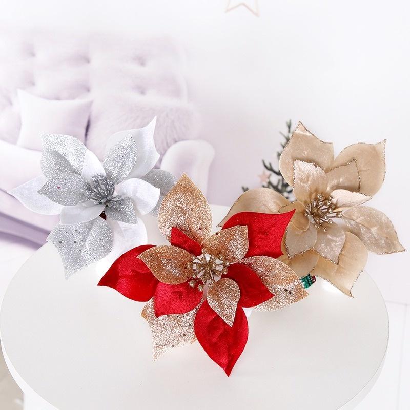 Hoa giả lấp lánh trang trí giáng sinh