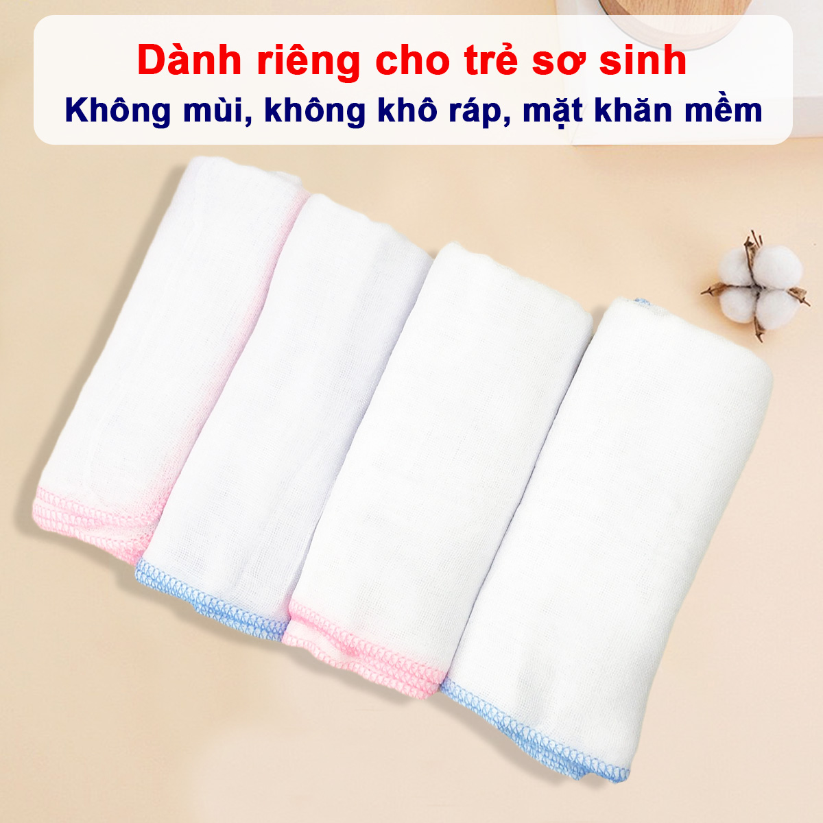 Khăn sữa cho bé Kiba siêu mềm siêu thấm 2 lớp, 3 lớp, 4 lớp kích thước 25x25cm – Set 10 khăn tiện lợi – KH005