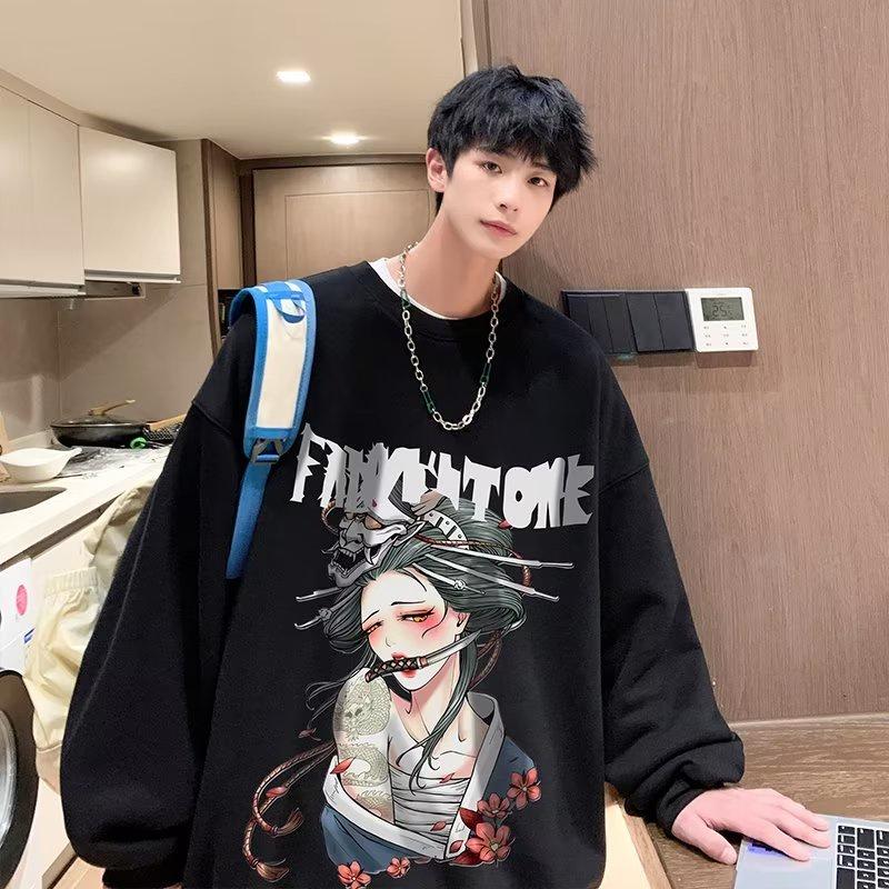 Áo Sweater Tay Dài Dáng Rộng In Họa Tiết Graffiti Nhảy Múa Thời Trang Mùa Thu Cho Nam Và Nữ size M-3XL