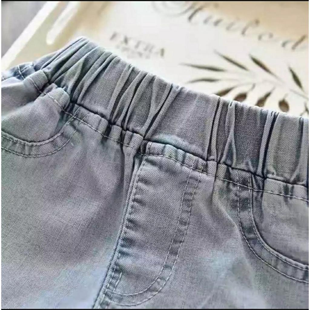 Quần đùi cho bé gái size 10-25kg chất jeans thun co giãn thoải mái