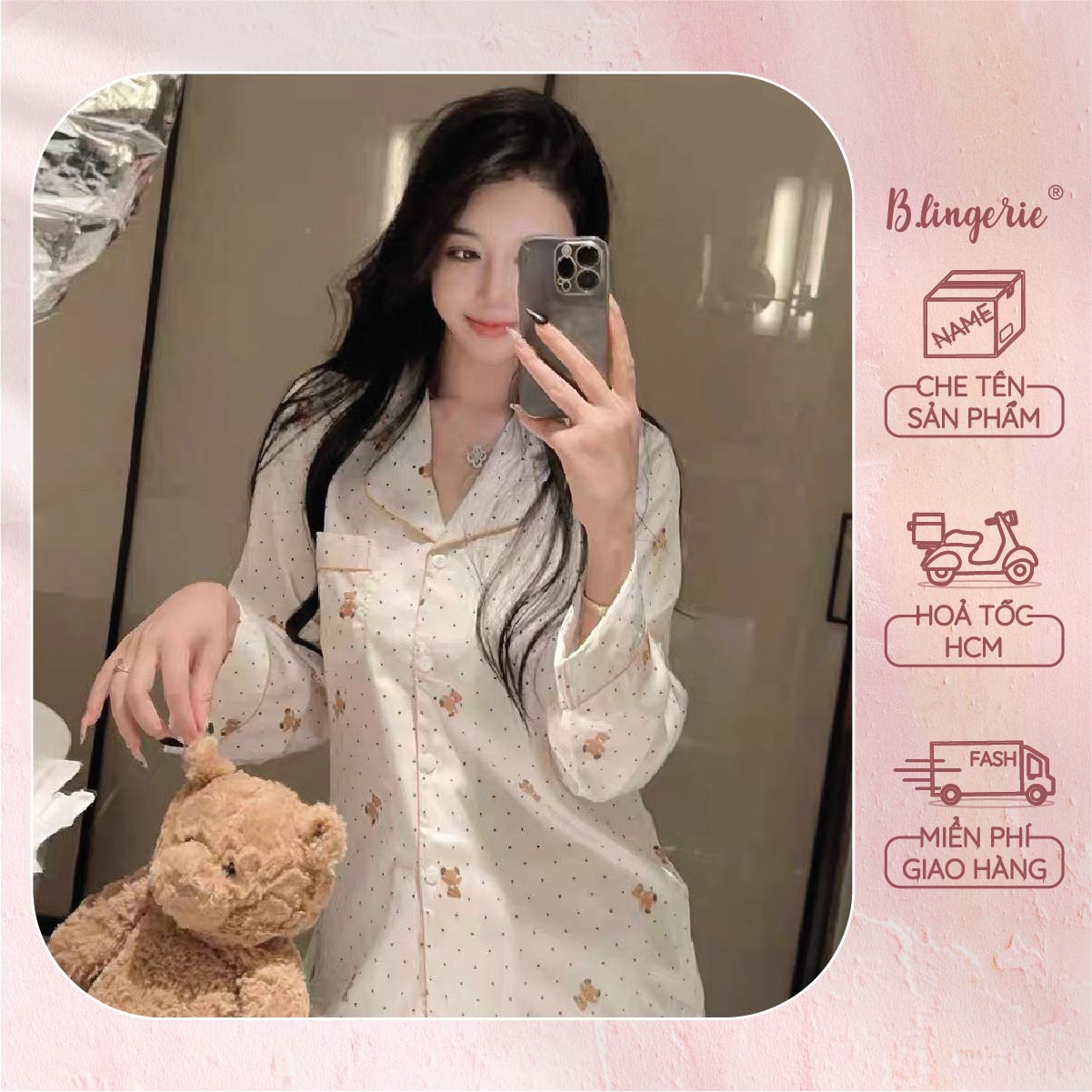 Bộ Đồ Ngủ Pyjama Gấu Đáng Yêu - B.Lingerie