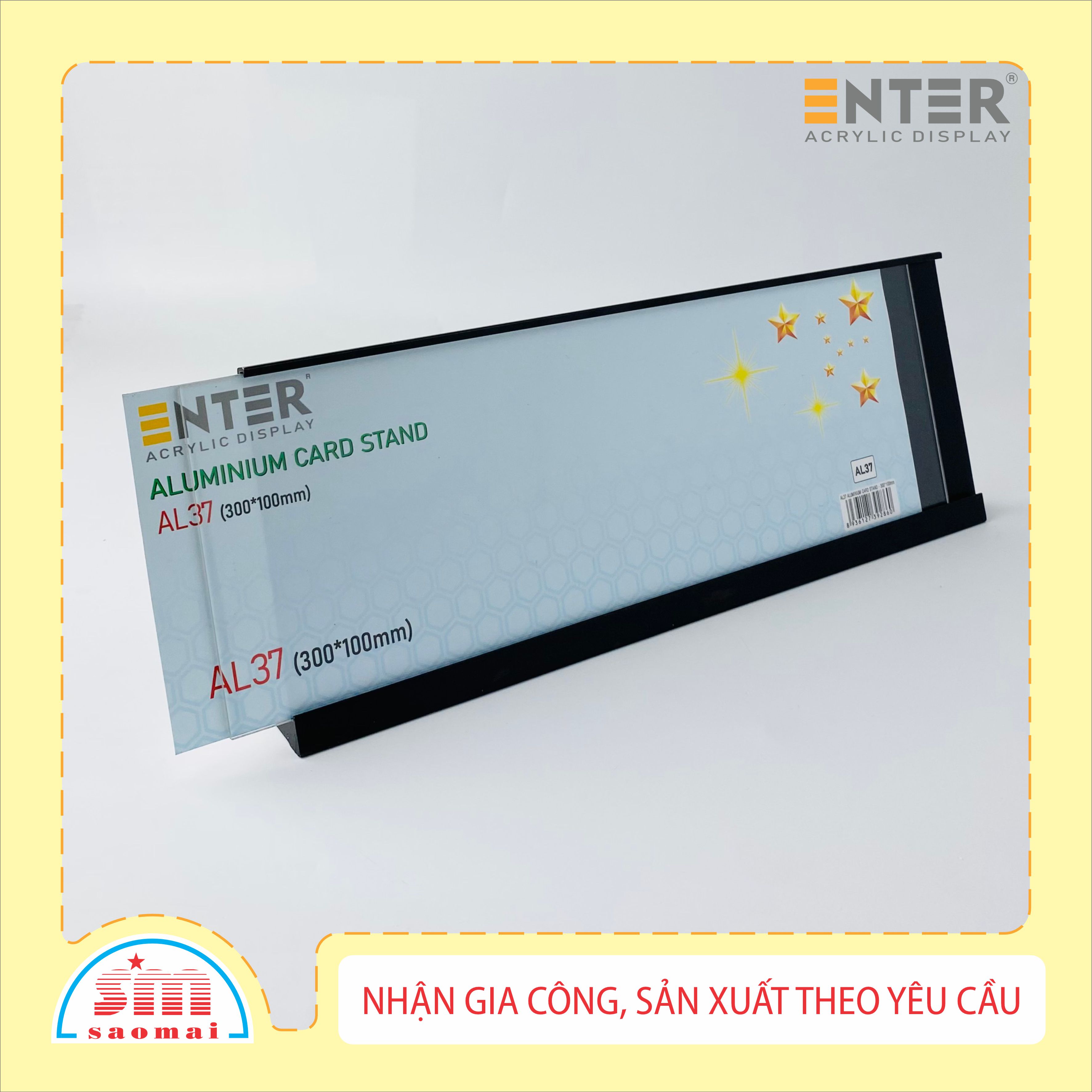 Bảng thông tin để bàn nhôm Enter AL37 300x100mm