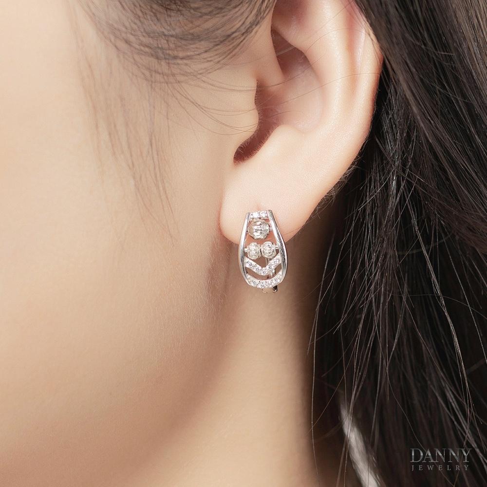 Bông Tai Nữ Bạc 925 Danny Jewelry Xi Bạch Kim Đính Đá CZ NI4GZ017