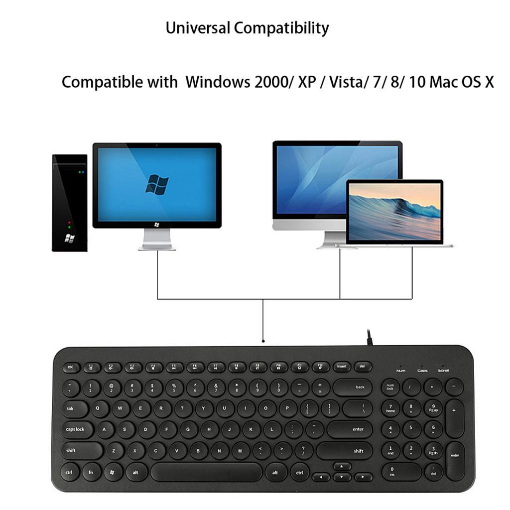 Ultra Thin Keyboard Multimedia Wired USB 96 Keys Office Keyboard