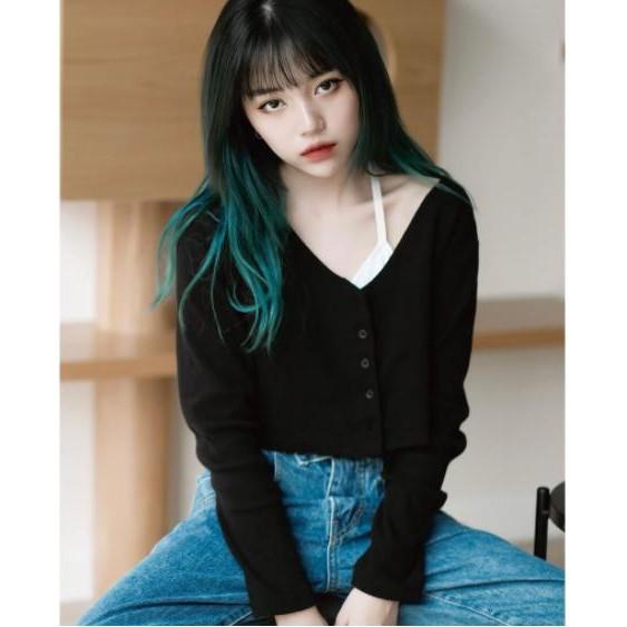 ÁO THUN TAY DÀI FOM CROPTOP BODY KÈM NÚT