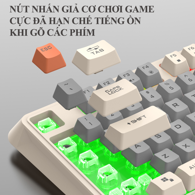 Bàn phím giả cơ chuyên game XUNFOX K82 thiết kế 94 phím nhỏ gọn có đèn led 7 màu kèm theo nút vặn âm lượng tiện lợi - Hàng Chính Hãng