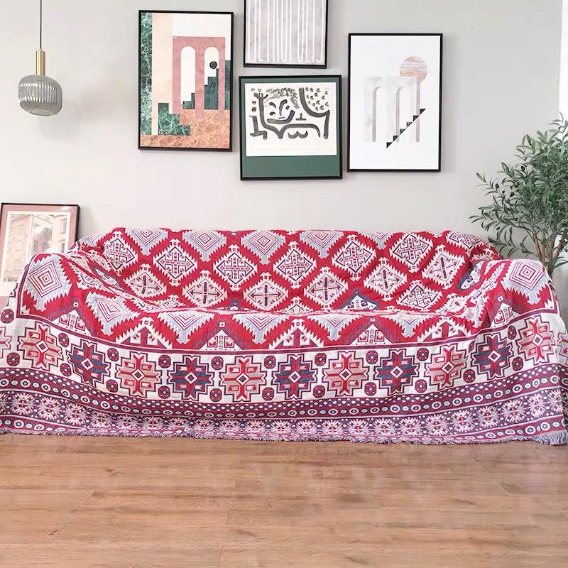 Thảm Thổ Cẩm Bohemian180cm x 230cm Họa tiết Châu Âu