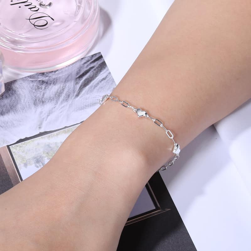 Lắc tay nữ thời trang chất liệu bằng bạc s925 MS095t