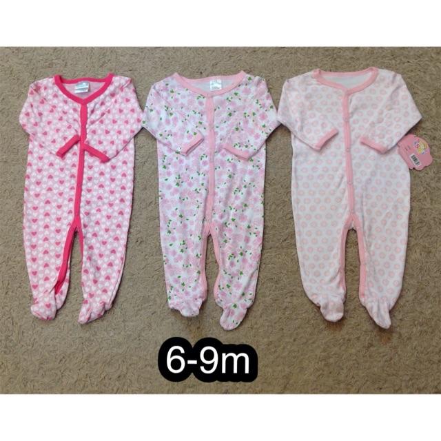 Set 3 body cotton bé gai  (6-9m)