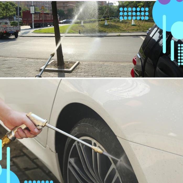 Bộ dây vòi xịt ️bơm nước phun sương️ , tăng áp 3 lần, loại 7m, 10m 206701-3 đầu đồng,cút,nối đen+ móc khoá