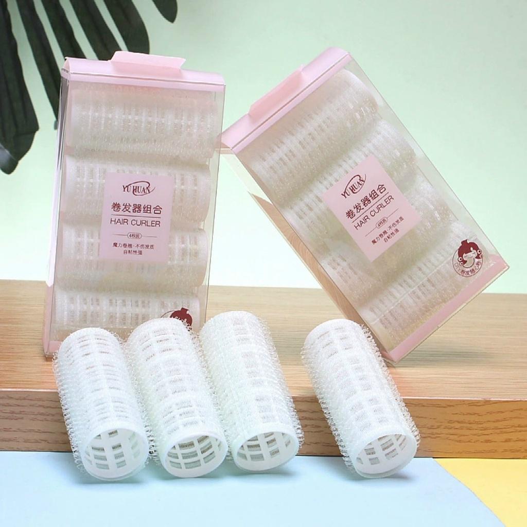 Set 4 lô uốn phồng tóc bằng nhựa phong cách hàn quốc