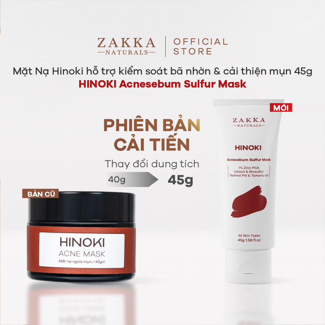 Mặt Nạ Hinoki Zakka Naturals hỗ trợ kiểm soát bã nhờn & cải thiện mụn Hinoki Acnesebum Sulfur Mask 45g