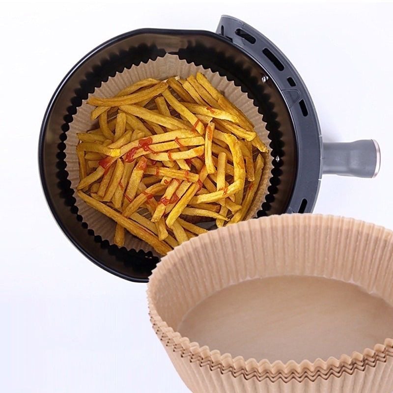 Bộ 120 khay giấy lót chống dính nồi chiên không dầu hình tròn Annapurna 011167-BRO - Hàng chính hãng