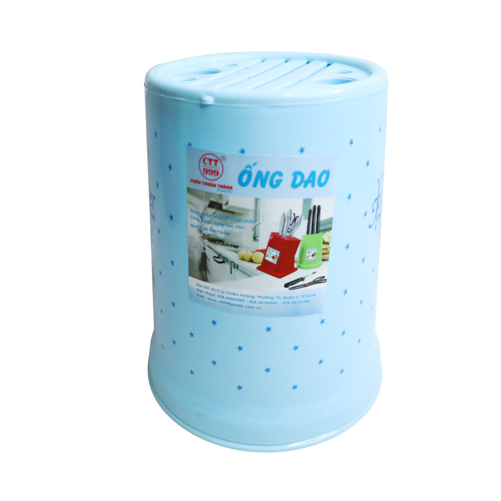 Combo 2 ống cắm dao tròn Chấn Thuận Thành đa năng, nhiều khe, cắm được nhiều loại dao, kéo - hàng Việt Nam Chất Lượng Cao (ODT20-2) giao màu ngẫu nhiên