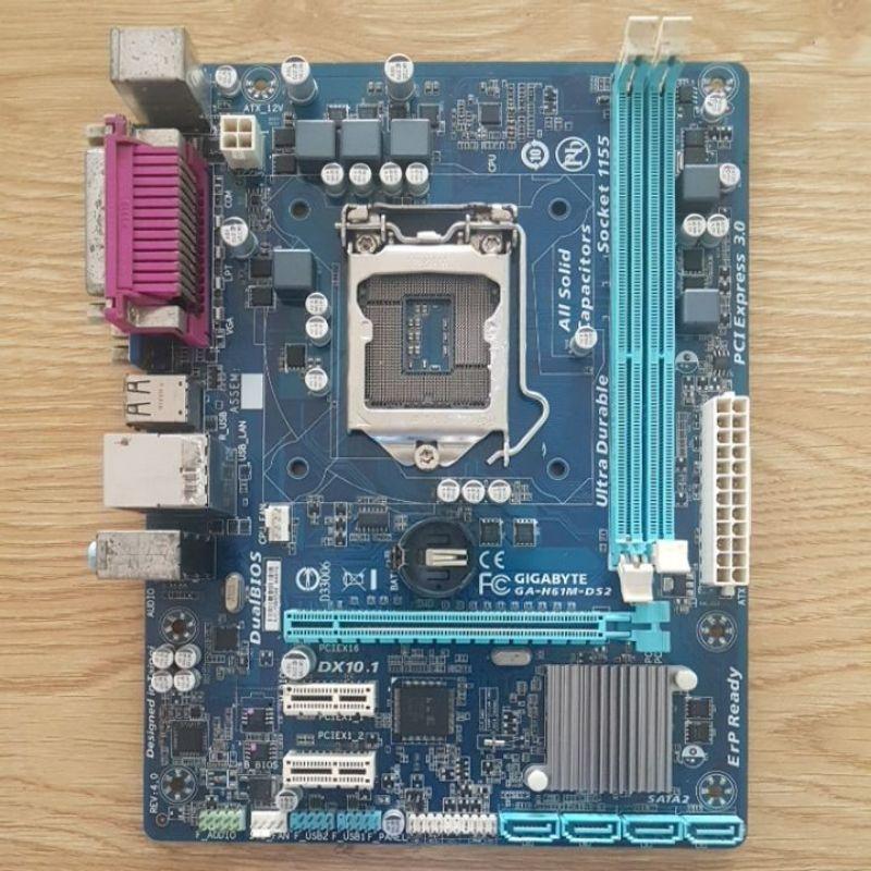 Bo mạch chủ máy tính bàn (Mainboard) Gigabyte GA-H61M-DS2 Socket 1155 (Kèm: Chặn (FE), Keo tản nhiệt CPU, Còi, dây SATA