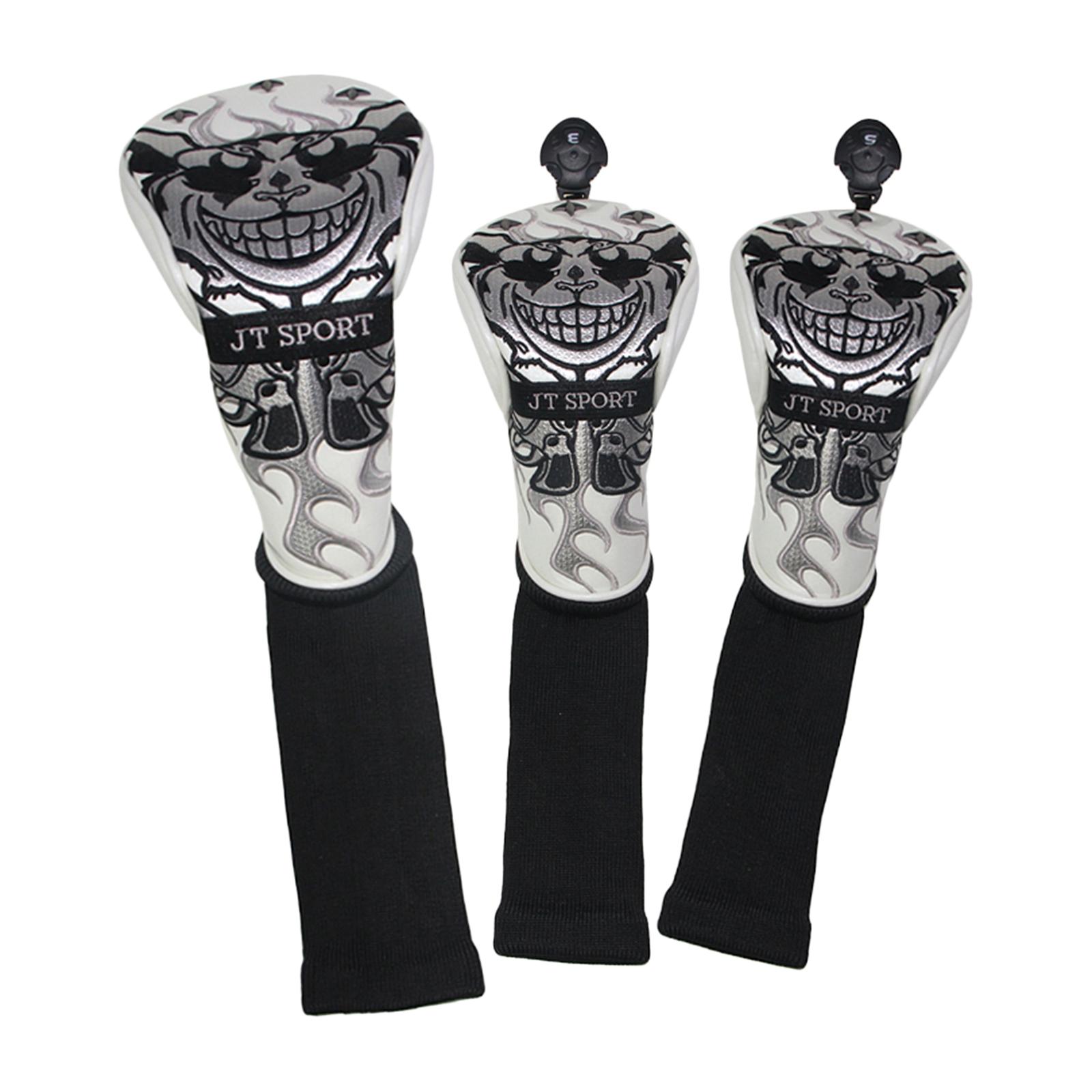 Golf Head Covers 3pcs Driver Fairway Wood Headcovers for Golf Clubs