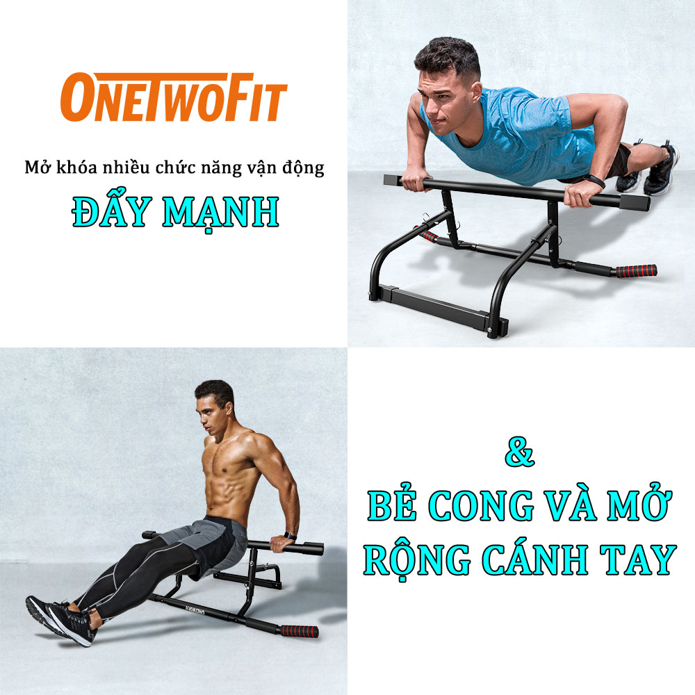 OneTwoFit Thanh ngang có thể điều chỉnh trên cửa Pull-up bar Thanh tập xà đơn treo tường gắn cửa OT216