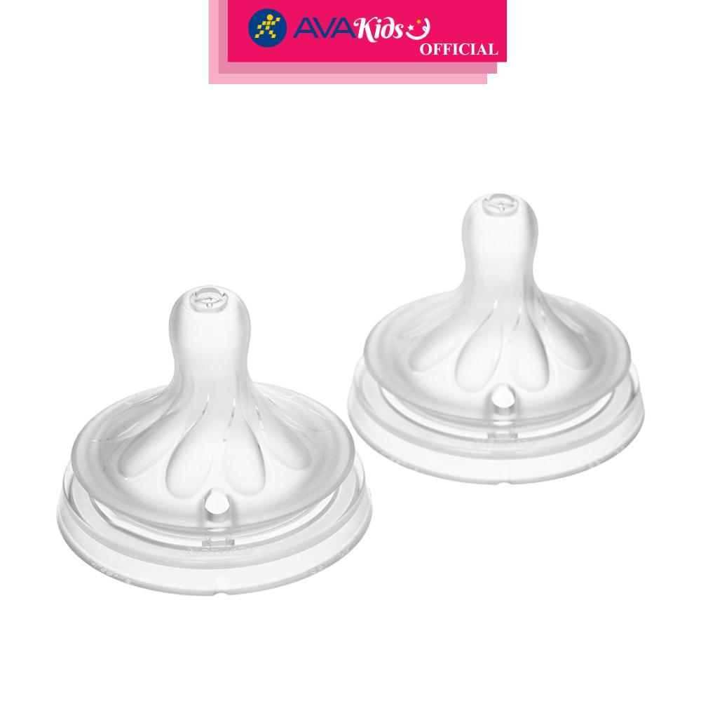 Bộ 2 núm ti Philips Avent SCY963/02 cổ rộng size 3 (1 - 3 tháng) - Hàng Chính Hãng