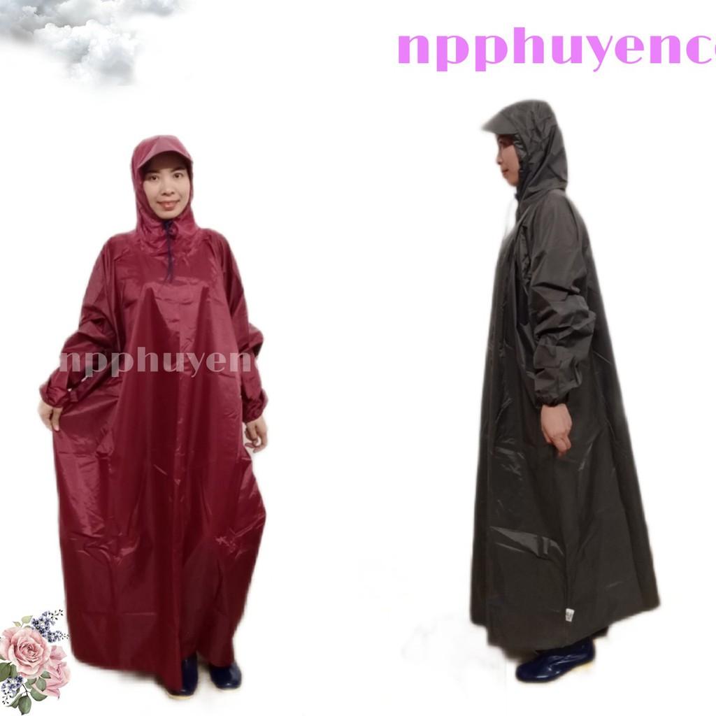 Áo mưa BIT SƯỜN QUÂY VẢI DÙ VẢY CÁ không sẻ tà 1.4m CHÚC SEN