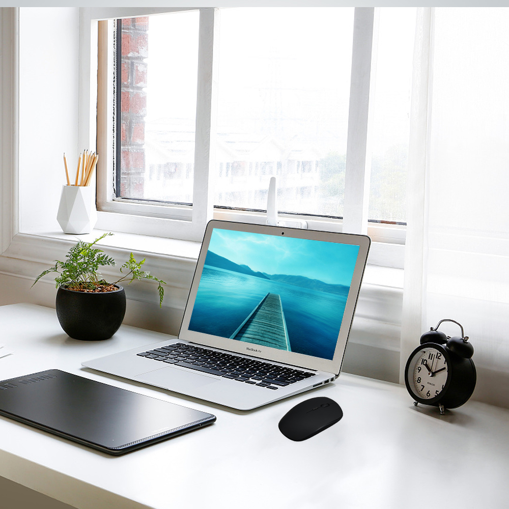 Chuột Quang Không Dây 2.4g 1600DPI Có Thể Sạc Với Đầu Thu USB 4 Nút Cho Máy Tính Xách Tay PC