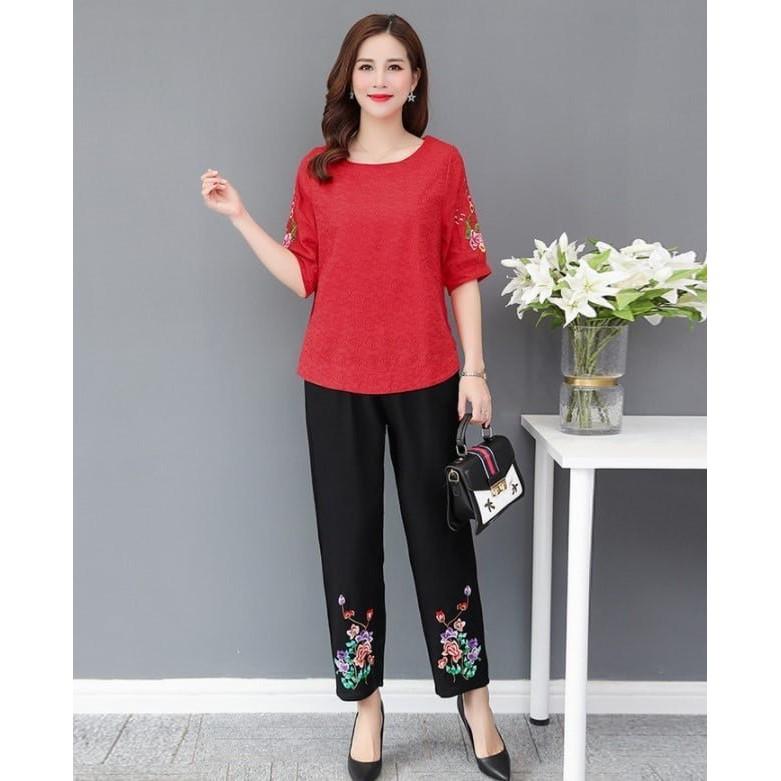 Bộ đũi nữ trung niên hàng thiết kế cao cấp chất đũi thoáng mát, sang trọng đủ màu đủ size