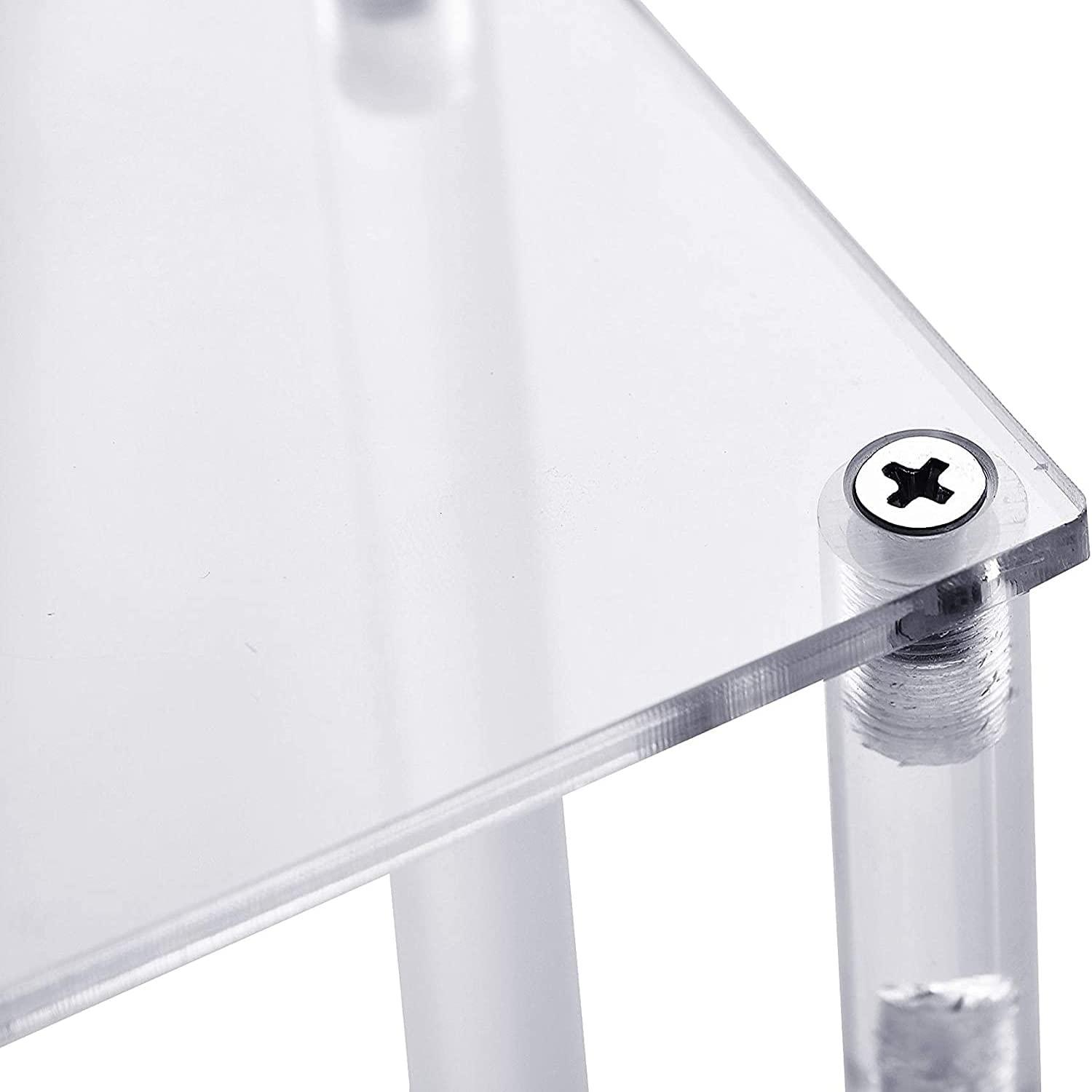 3 -LEVEL ACRYLIC 3 Cấp độ Hiển thị, Kệ Staircase trong suốt Trang trí bộ sưu tập tổ chức để trình bày bức tượng, sơn móng tay, búp bê, mỹ phẩm