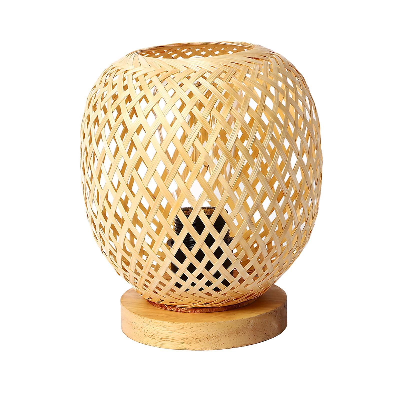 Rattan Table Lamps Desk Lamp Fittings Japanese Style for Office Bedroom Home