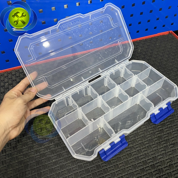 Bộ 3 hộp nhựa trong suốt WADFOW WTB8343 đựng linh kiện, ôc vít