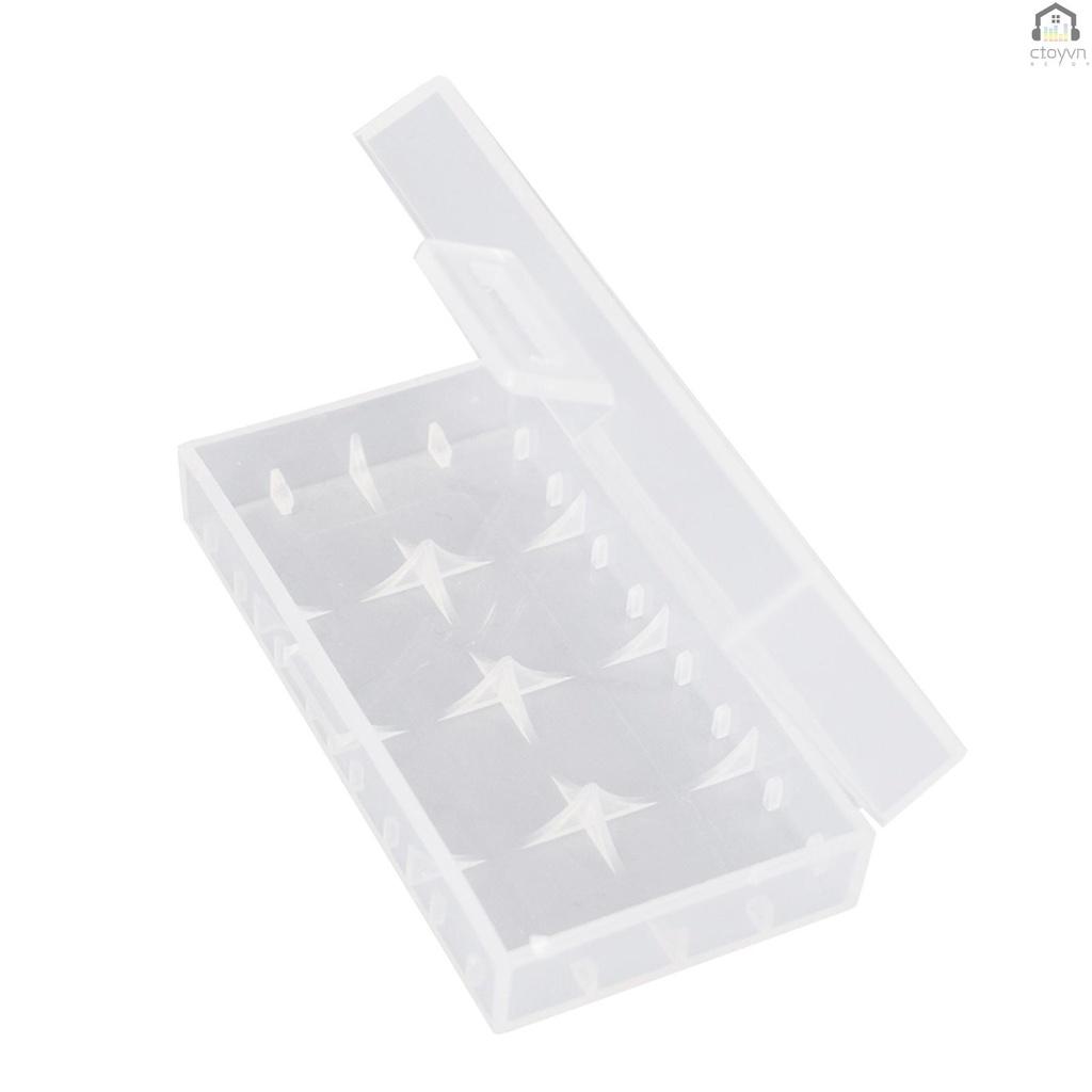 1 hộp nhựa trong suốt đựng pin 18650 chất lượng cao 2 18650