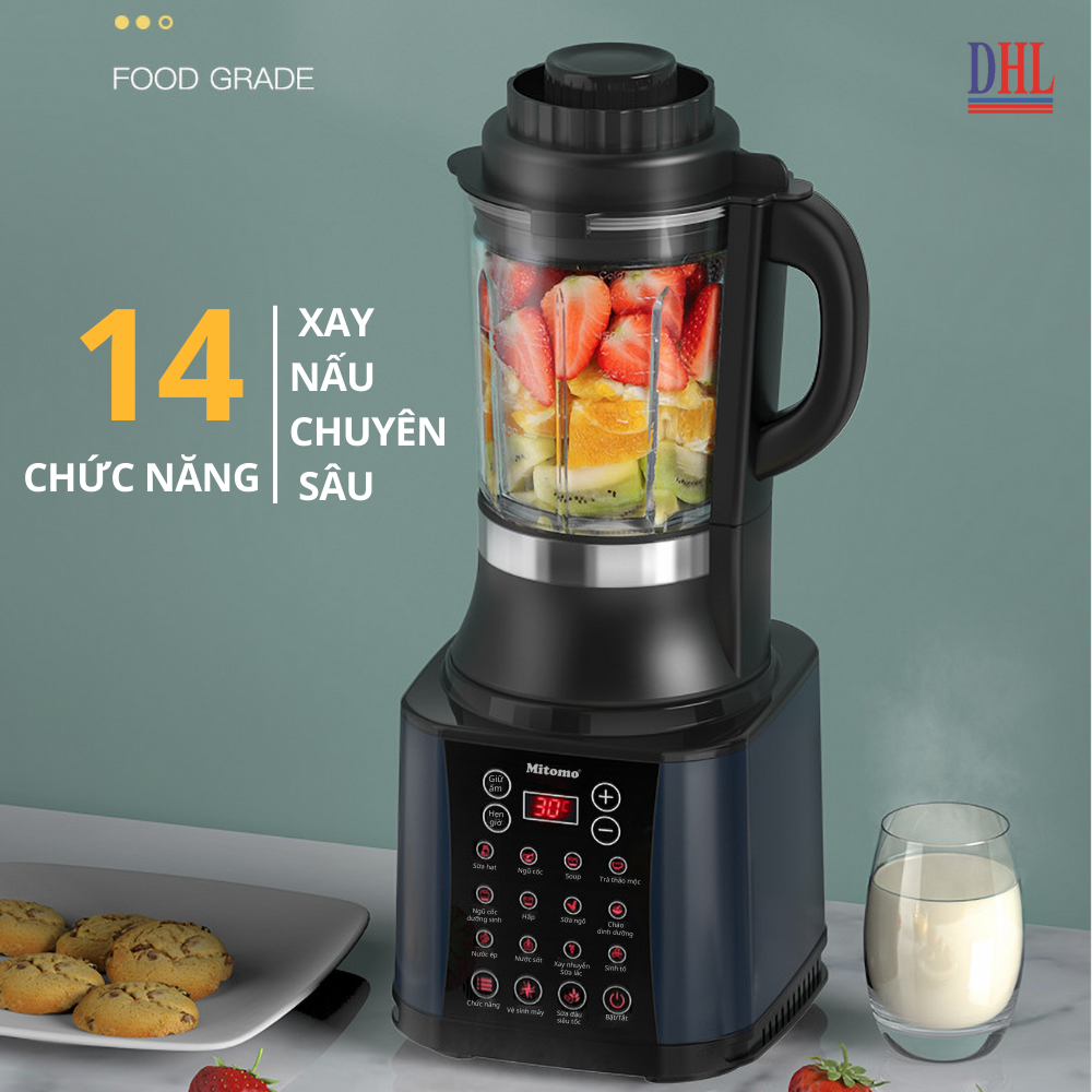 Máy làm sữa hạt Mitomo LM-358H, làm sữa hạt siêu mịn, không cần lọc, Nấu cháo, làm sinh tố - Hàng chính hãng