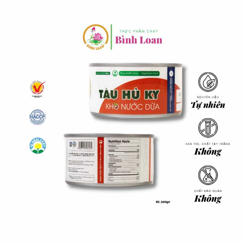 HỘP TÀU HỦ KY KHO NƯỚC DỪA BÌNH LOAN 200G