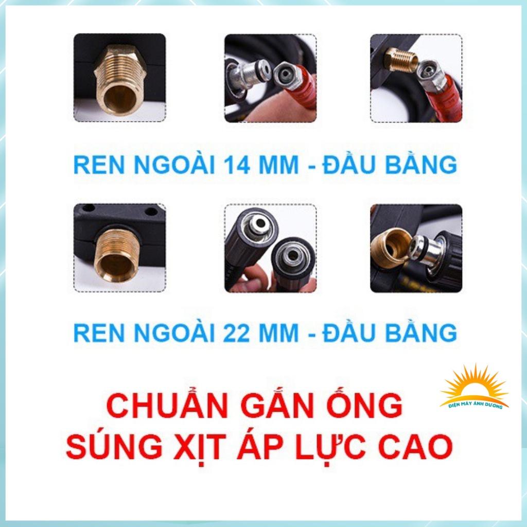 Dây rửa xe cao áp, nối vòi xịt tăng áp lực cấp nước máy rửa xe, rửa sân vườn, 2 đầu ren 22mm (bảo hành 12 tháng)