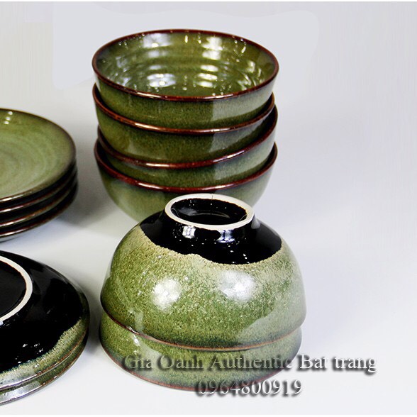 Bộ đồ ăn men rêu CAO CẤP - chuyên dùng cho nhà hàng khách sạn 5 sao - Xưởng gốm sứ Gia Oanh Authentic Bat trang