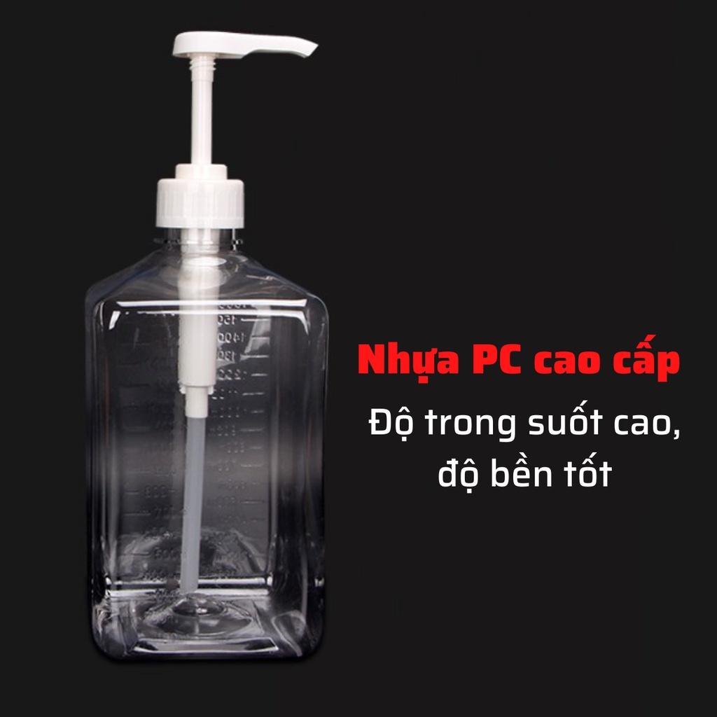 Bình nhựa bơm siro Mica dung tích 1600nk cao cấp, bình nước siro cam,dâu,dụng cụ pha chế,đồ dùng nhà bếp an toàn vệ sinh