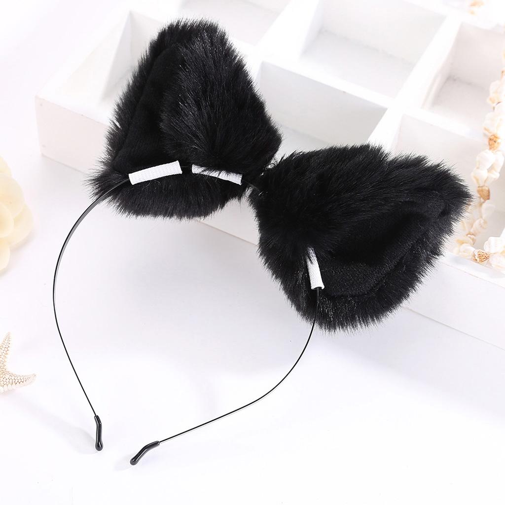 Cat Ears Hairband Hair Clip Accessories Plush Elastic Party Halloween Cosplay Costume