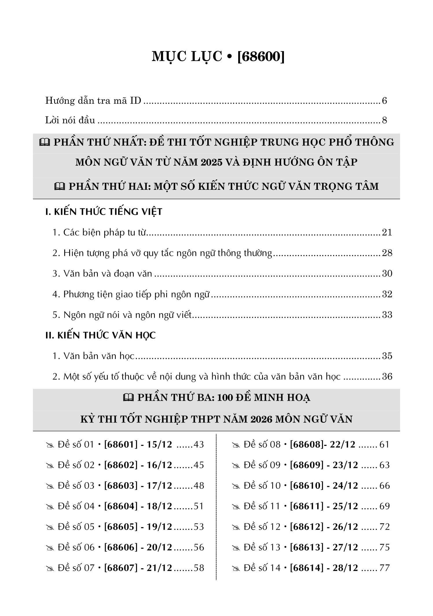 Sách - 100 Đề Minh Họa Tốt Nghiệp THPT 2026 - Môn Ngữ Văn