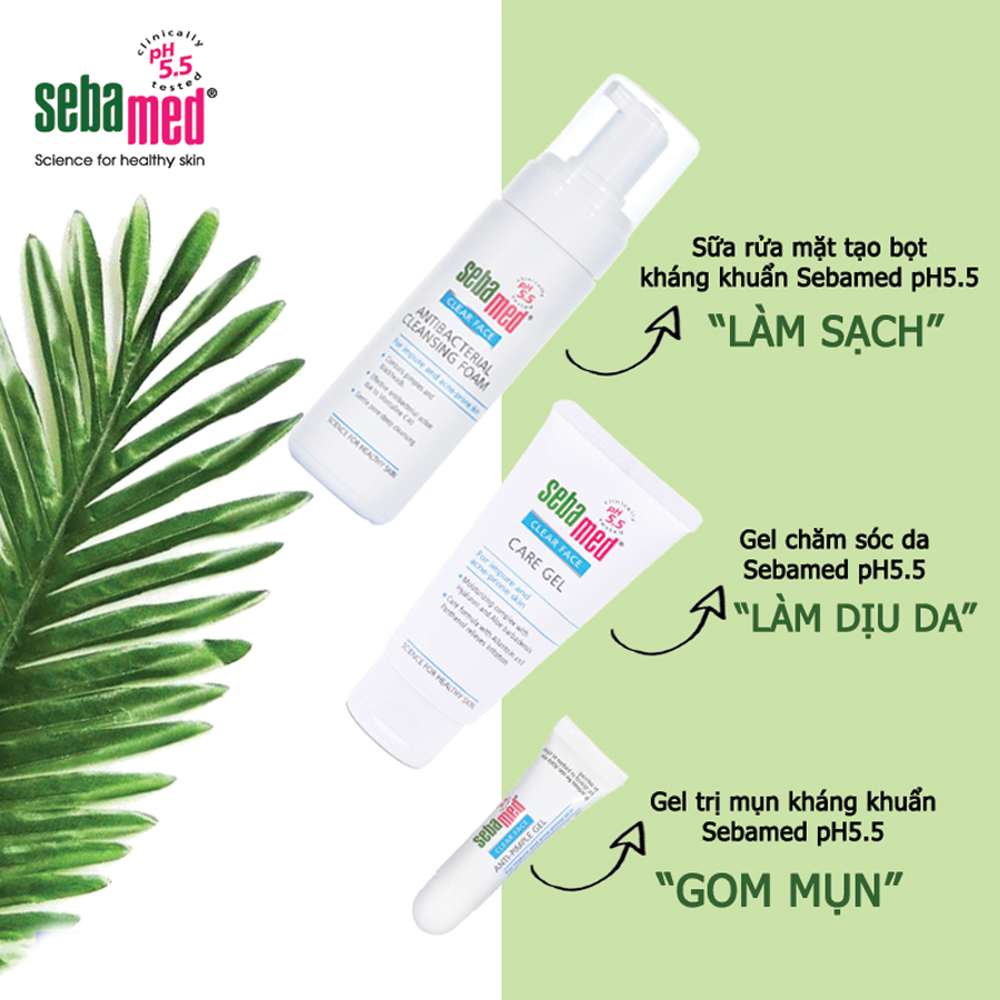 Gel Ngừa Mụn Kháng Khuẩn Và Làm Dịu Da Mụn Sebamed Clear Face Anti-Pimple Gel PH5.5 Từ Đức Tuýp 10Ml