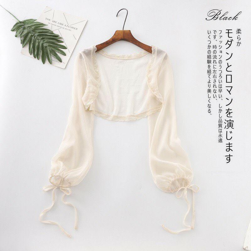 ÁO KHOÁC VOAN MỎNG MANH PHỐI REN