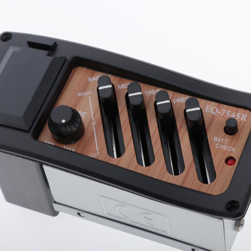 Acoustic Guitar Pickup EQ Equalizer Pre-Amp Piezo Pickup Tuner 7545R