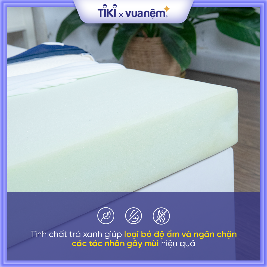 Nệm Foam cao cấp Goodnight Galaxy Greentea êm ái, mềm mại, tinh chất trà xanh kháng khuẩn khử mùi