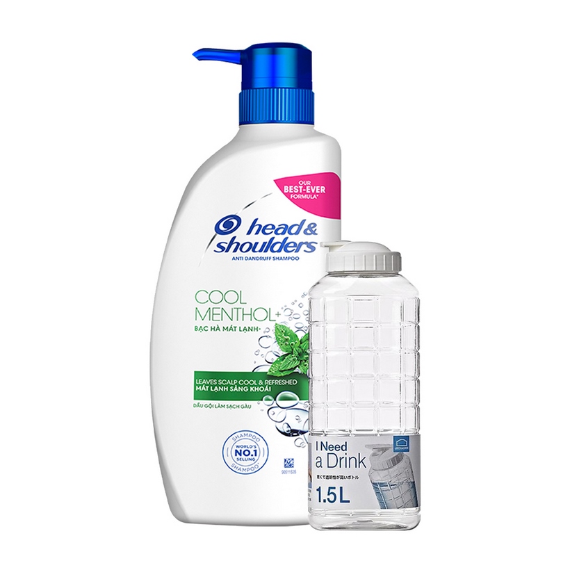 Dầu Gội Head Và Shoulders Bạc Hà Mát Lạnh (850ml) [Tặng bình nước nắp trắng]