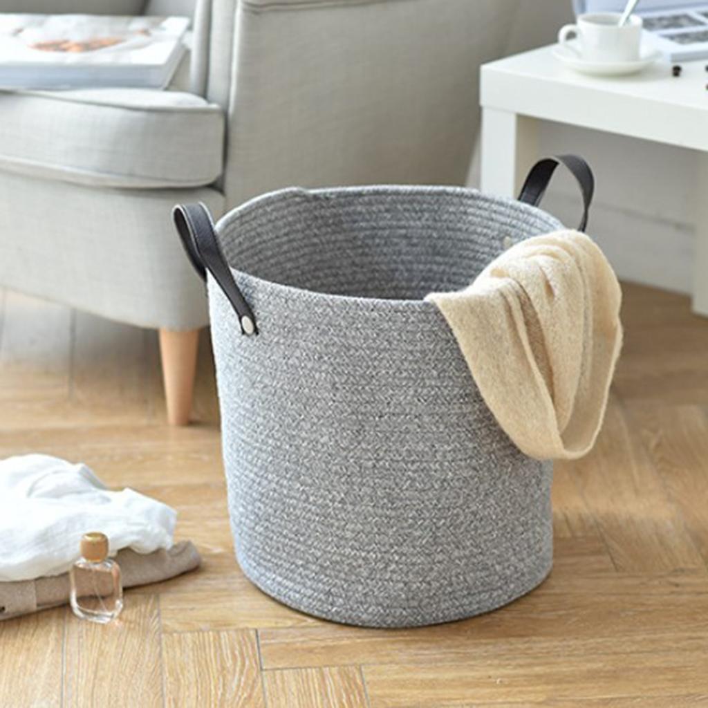Cotton Woven Storage Basket Laundry Hamper Storage Basket Container